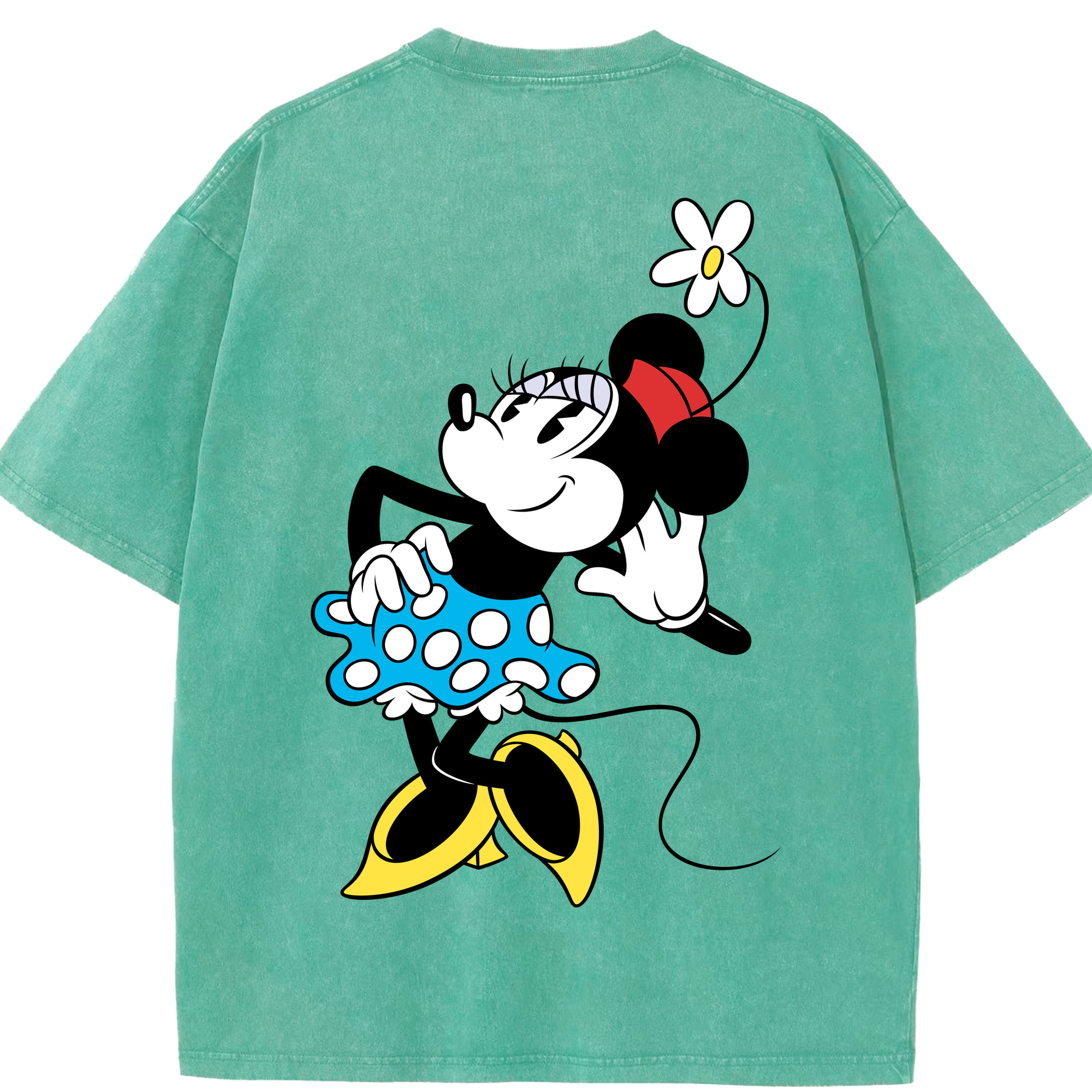 （画像用） ミッキーマウス Mickey Mouse 綿100% ヴィンテージ風 半袖Tシャツ（背面プリント）